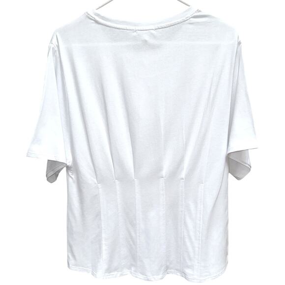 NWT Good American White Corseted Tee Size 1 Small Retail $55 - Picture 6 of 9